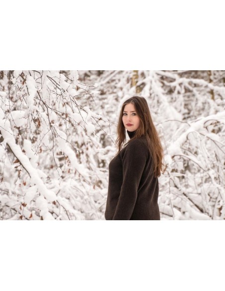 MAGLIONE UNISEX COLLO ALTO IN LANA DI YAK