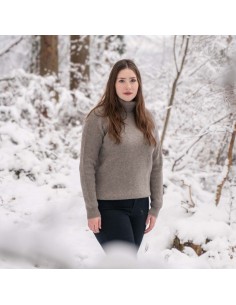 MAGLIONE UNISEX COLLO ALTO IN LANA DI YAK - GRIGIO 2