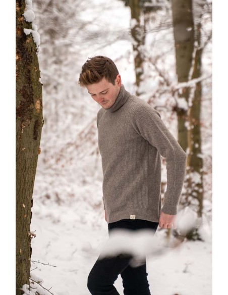 MAGLIONE UNISEX COLLO ALTO IN LANA DI YAK