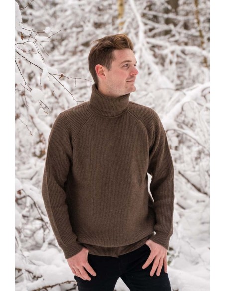 MAGLIONE UNISEX COLLO ALTO IN LANA DI YAK