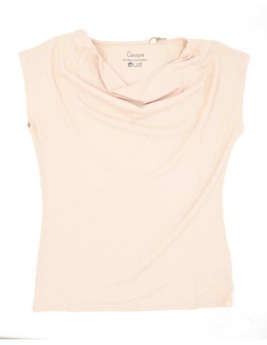 TOP DONNA SCOLLO A CASCATA IN CANAPA