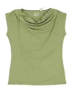 TOP DONNA SCOLLO A CASCATA IN CANAPA - SALVIA 2