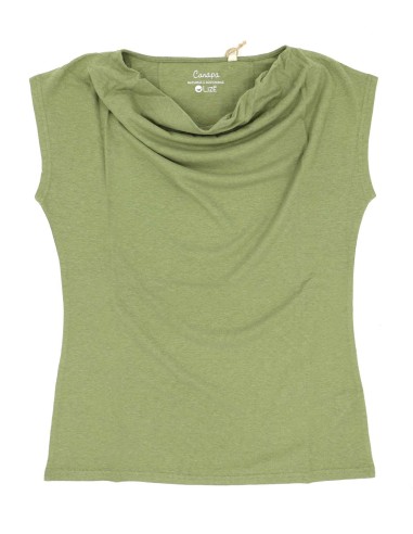 TOP DONNA SCOLLO A CASCATA IN CANAPA