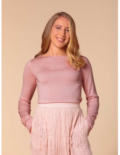 CASHMIRETTA IN SETA E CASHMERE "GRETA" LIMITED - ROSA
