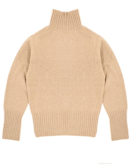 MAGLIONE DONNA SCOZZESE IN LANA DI AGNELLO SUPERFINE COLLO ALTO