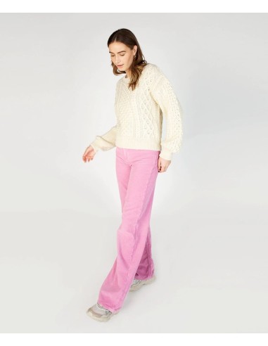 MAGLIONE CROP IN LANA IRLANDESE "HONEY"