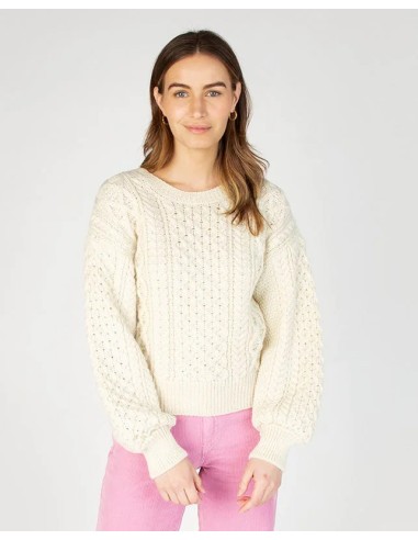 MAGLIONE CROP IN LANA IRLANDESE "HONEY"