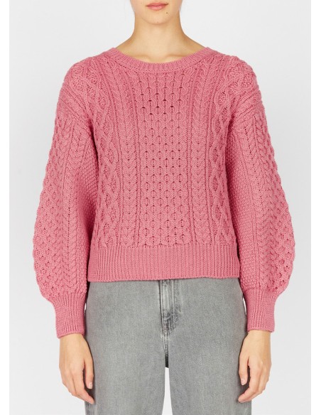 MAGLIONE CROP IN LANA IRLANDESE "HONEY"