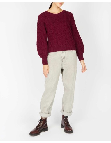 MAGLIONE CROP IN LANA IRLANDESE "HONEY"