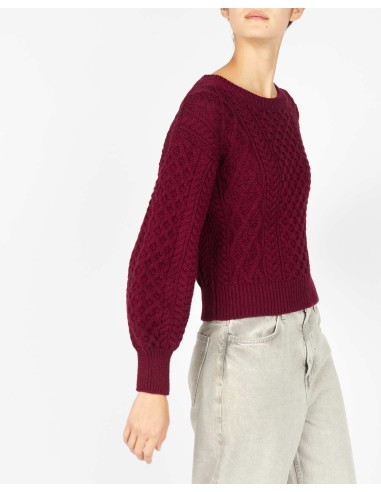 MAGLIONE CROP IN LANA IRLANDESE "HONEY"