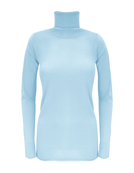 CASHMIRETTA COLLO ALTO IN SETA E CASHMERE "ELENA"
