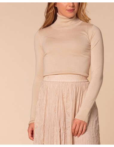 CASHMIRETTA COLLO ALTO IN SETA E CASHMERE "ELENA"