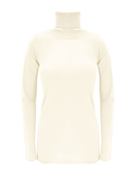 CASHMIRETTA COLLO ALTO IN SETA E CASHMERE "ELENA"