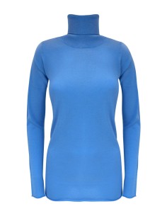 CASHMIRETTA COLLO ALTO IN SETA E CASHMERE "ELENA" - BLUETTE