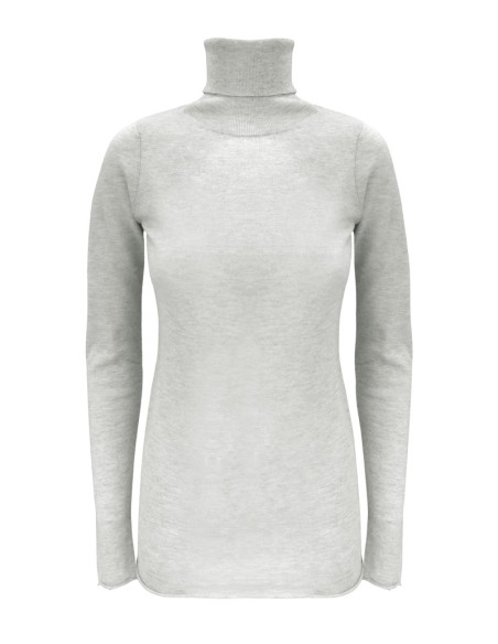 CASHMIRETTA COLLO ALTO IN SETA E CASHMERE "ELENA"