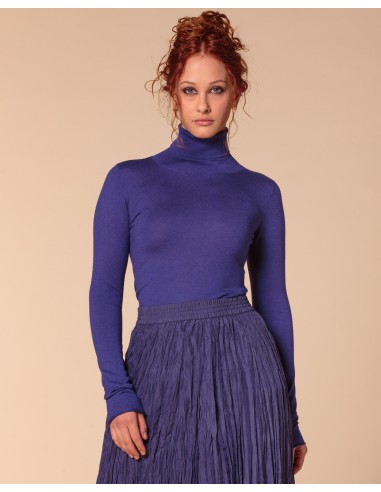 CASHMIRETTA COLLO ALTO IN SETA E CASHMERE "ELENA"