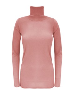 CASHMIRETTA COLLO ALTO IN SETA E CASHMERE "ELENA" - PESCA