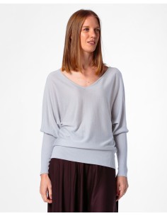 CASHMIRETTA SCOLLO A V "ELISA" LIMITED - SILVER