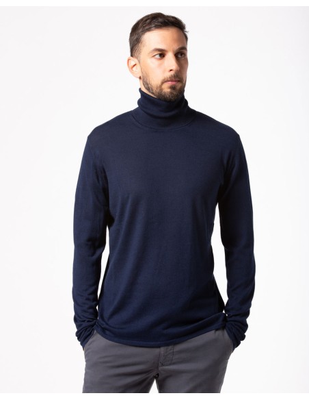 CASHMIRETTA UOMO DOLCEVITA IN SETA E CASHMERE "ALEX"