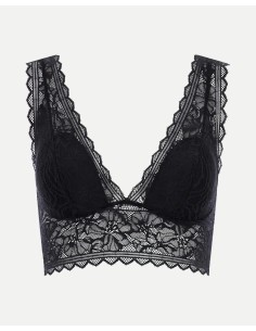 BRALETTE IN PIZZO SENZA FERRETTO "FLORAL TOUCH" - NERO 2