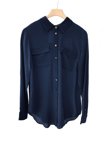 CAMICIA IN 100% SETA CON TASCHE E COLLETTO