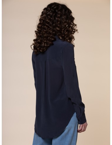 CAMICIA IN 100% SETA CON TASCHE E COLLETTO