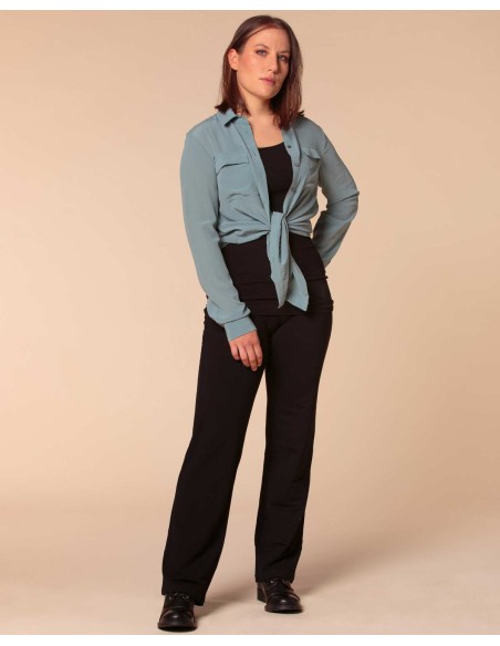 CAMICIA IN 100% SETA CON TASCHE E COLLETTO