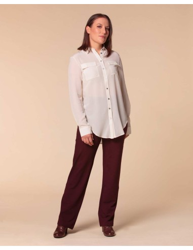 CAMICIA IN 100% SETA CON TASCHE E COLLETTO
