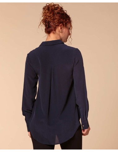 CAMICIA IN 100% SETA CON TASCHE E COLLETTO