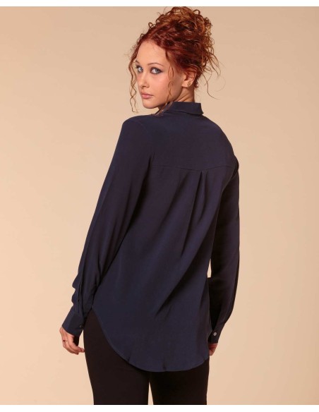 CAMICIA IN 100% SETA CON TASCHE E COLLETTO