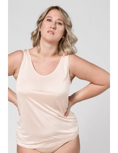 CANOTTA IN PURA SETA SPALLA LARGA - NUDE 2