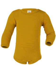 BODY MANICA LUNGA IN LANA-SETA - GIALLO