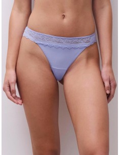 TANGA CON PIZZO "FLORAL TOUCH" - LILLA