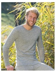 T-SHIRT UOMO IN LANA-SETA A MANICHE LUNGHE 2