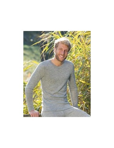 T-SHIRT UOMO IN LANA-SETA A MANICHE LUNGHE