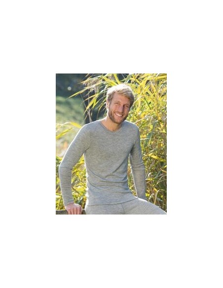 T-SHIRT UOMO IN LANA-SETA A MANICHE LUNGHE