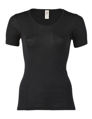Maglia intima maniche corte in lana e seta - Engel - Lizè Natural Clot