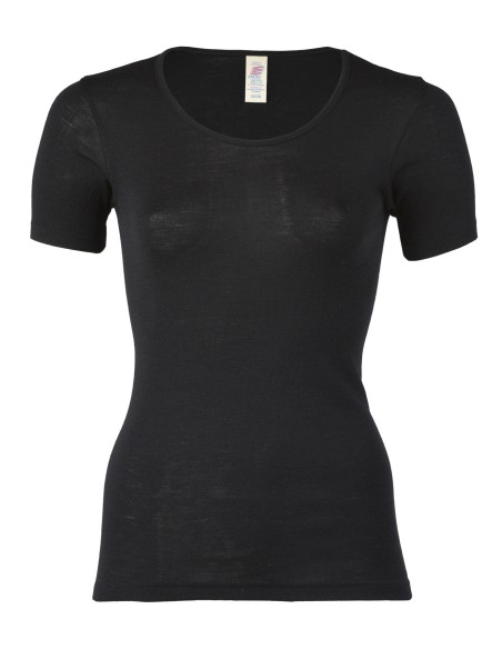 Maglia intima maniche corte in lana e seta - Engel - Lizè Natural Clot