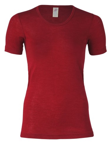 Maglia intima maniche corte in lana e seta - Engel - Lizè Natural Clot