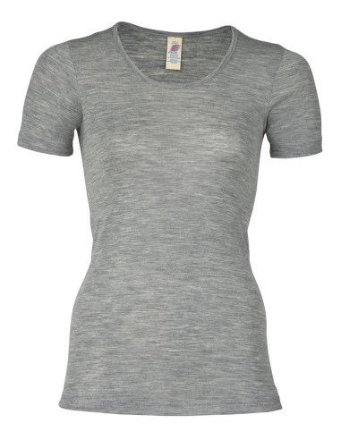 Maglia intima maniche corte in lana e seta - Engel - Lizè Natural Clot