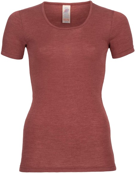 Maglia intima maniche corte in lana e seta - Engel - Lizè Natural Clot