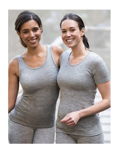 Maglia intima maniche corte in lana e seta - Engel - Lizè Natural Clot