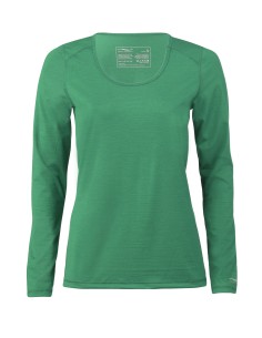 MAGLIA TERMICA IN LANA-SETA SPORT A MANICA LUNGA - SMERALDO