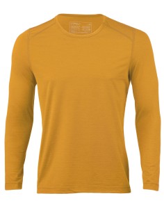MAGLIA TERMICA A MANICHE LUNGHE IN LANA-SETA SPORT - GIALLO