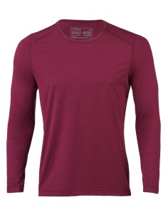 MAGLIA TERMICA A MANICHE LUNGHE IN LANA-SETA SPORT - VIOLA