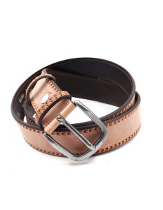 CINTURA UOMO "SUEDE" IN VERA PELLE MADE IN ITALY - BEIGE 2