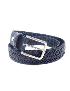 CINTURA UOMO “INTRECCIATA” IN VERA PELLE MADE IN ITALY - BLU 2