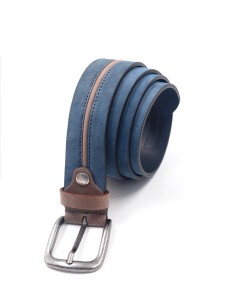 CINTURA UOMO “BICOLOR” IN VERA PELLE MADE IN ITALY - BLU