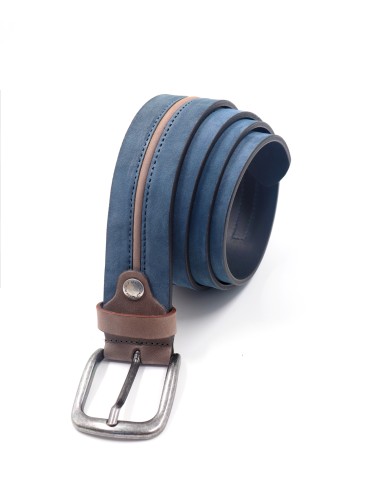 CINTURA UOMO “BICOLOR” IN VERA PELLE MADE IN ITALY