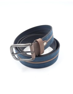 CINTURA UOMO “BICOLOR” IN VERA PELLE MADE IN ITALY - BLU 2